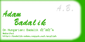 adam badalik business card